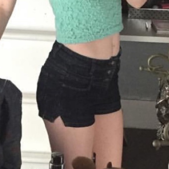 Blue Spice High Waisted Denim Shorts - Picture 2 of 3